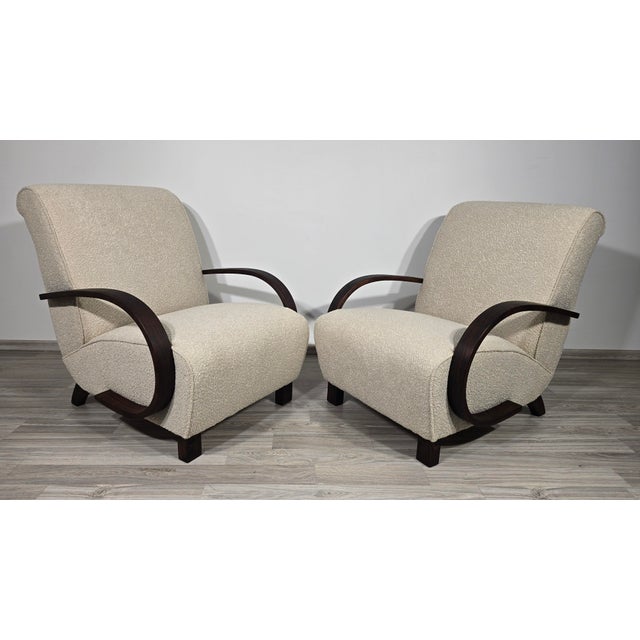 1950s Art Deco Lounge Chairs from Jindřich Halabala, 1950s, Set of 2 For Sale - Image 5 of 11
