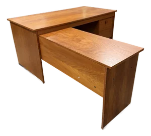 1950s Mid Century Modern Teak “L” Desk