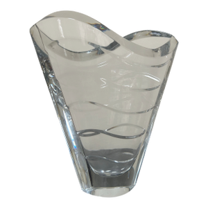 Baccarat Crystal Wave Vase France 1990s Large Size