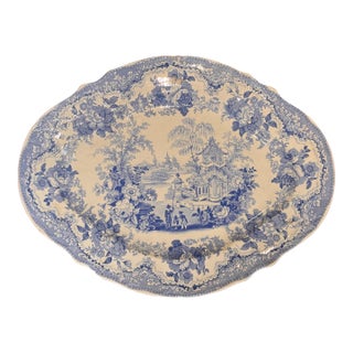 19th Century Blue and White Platter For Sale