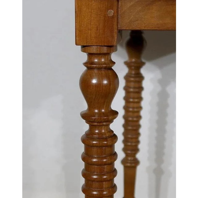 Wood Small 19th Century Solid Walnut Console Side Table For Sale - Image 7 of 18