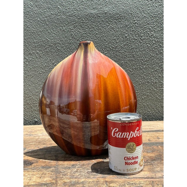 Vintage Glazed Ceramic Vase For Sale In West Palm - Image 6 of 12