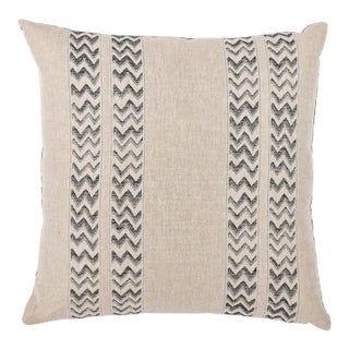 Schumacher Kudu Stripe 20" Pillow in Black For Sale
