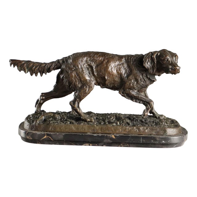 Hunting Dog Figurine in Bronze from Pierre Jules Mène For Sale