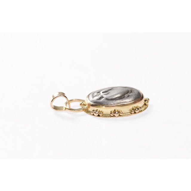 A Greek Stater Silver [Coin] of a Turtle W/ 18k Gold Trim & Orbs For Sale - Image 4 of 12