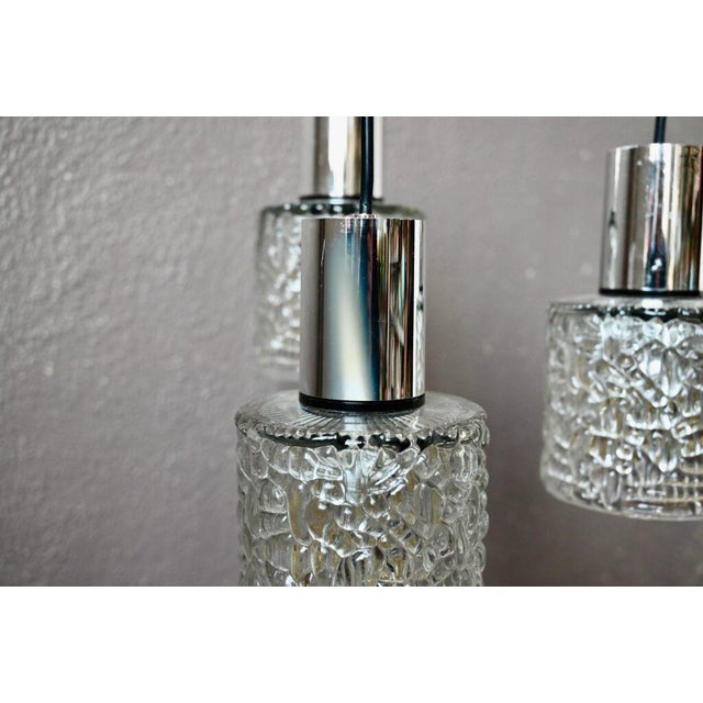 Vintage Waterfall Chandelier in Glass and Chrome For Sale - Image 4 of 15