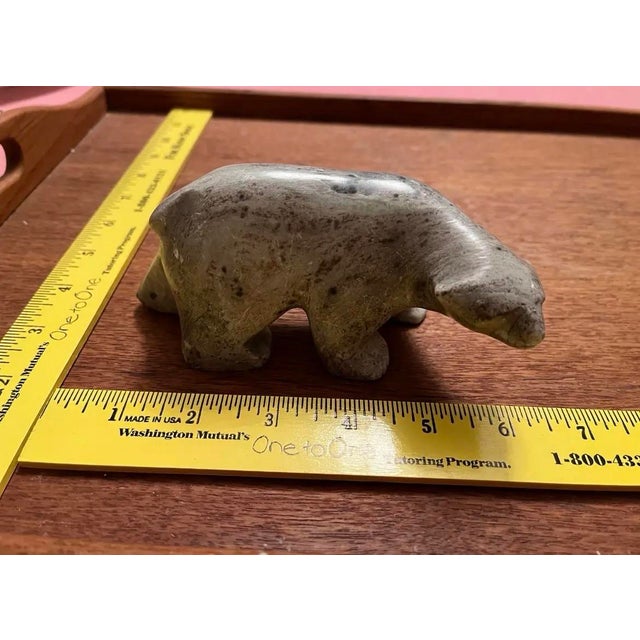 2000s Carved Soap Stone Bear by Ben Saclamana, Signed, Inuit, Alaska. Soapstone. For Sale In Seattle - Image 6 of 8