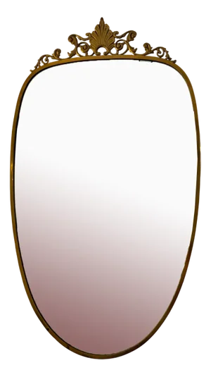 Mid-Century Mirror in Brass in the style of Gio Ponti, Italy, 1950s