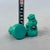 Ceramic Turquoise Green Foo Dogs - Pair of Mini Guardian Lion Statues For Sale - Image 7 of 8