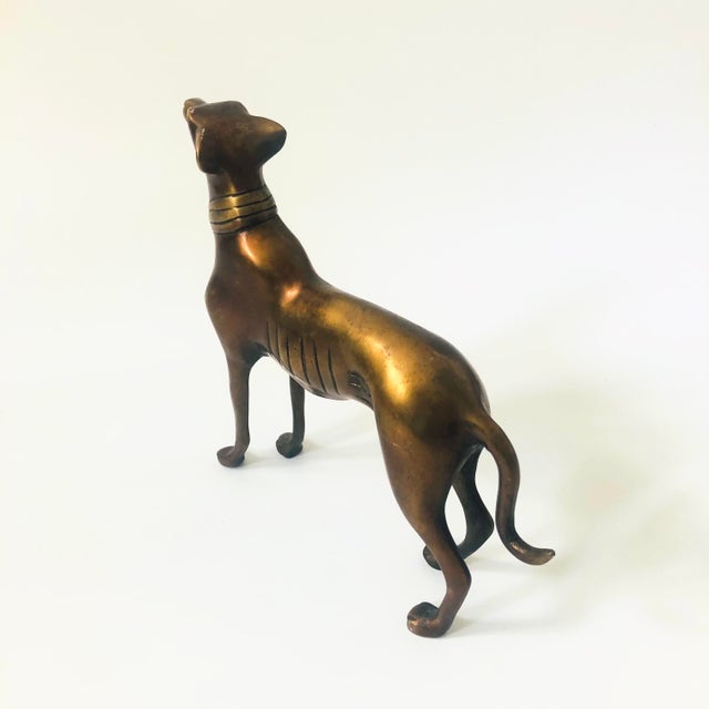 Metal Mid Century Bronze Greyhound For Sale - Image 7 of 8