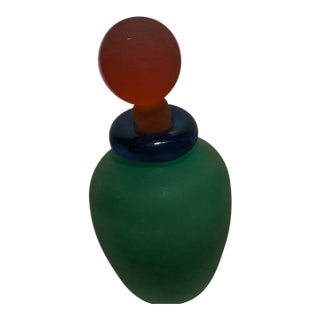Vintage Franco Moretti Salvo Hand Blown Perfume Bottle. 1980 Post Modern, Signed For Sale