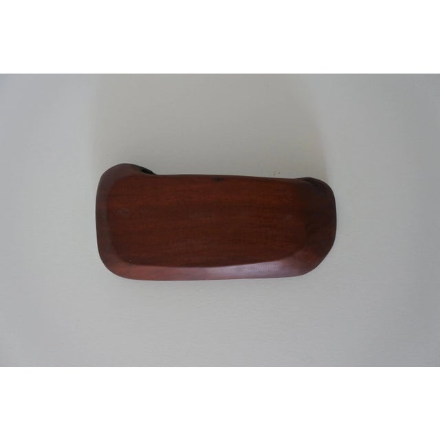 Mid-Century French Hand Carved Free-Form Mahogany Wood Dish, 1950s For Sale - Image 4 of 6