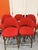 Set of 5 Knoll Saarinen Executive Bar Stools — Classic Boucle Crimson, Walnut Legs, 2021, Original Labels For Sale - Image 9 of 9