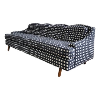 Mid Century Scalloped Back Sofa, 1960s For Sale