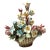 Vintage Capodimonte Crown N Floral Basket Centerpiece, Italian Ceramic For Sale