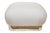 This ultra chic and large vintage Karl Springer large souffle pouf or ottoman has been newly re-upholstered and the brass...