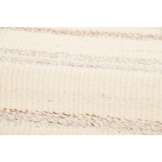 Traditional Vintage Panelled Kilim Wool Rug With Stripes in Beige by Rug & Kilim, 1950-1959 For Sale - Image 3 of 9