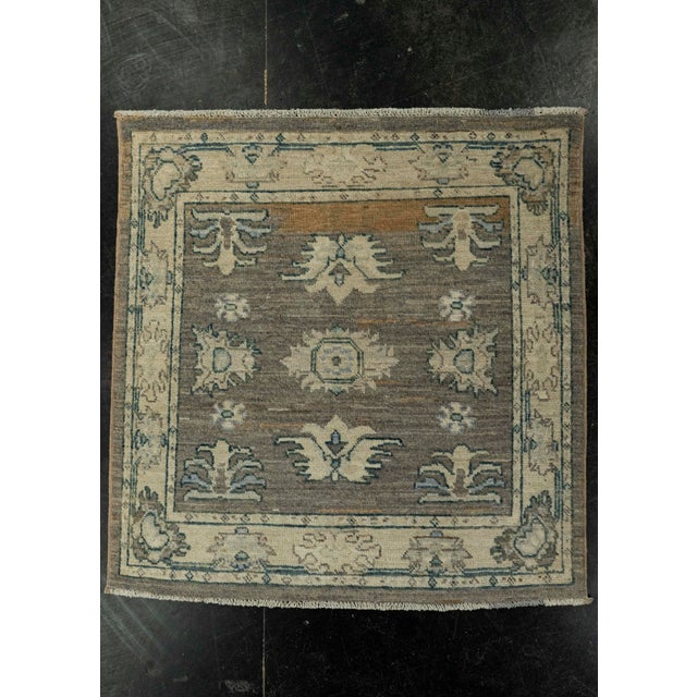 Taupe Oushak Square Rug 3' x 3' #21352 For Sale - Image 8 of 8