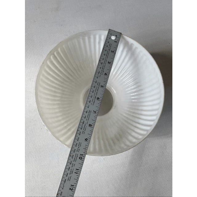 Art Deco Vintage Art Deco Style Swirl Pattern Milk Glass Shade For Sale - Image 3 of 5