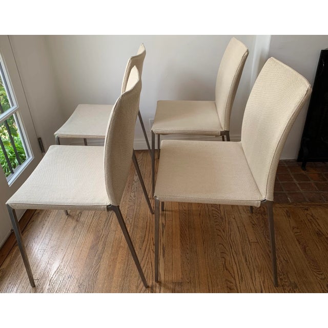 1990s Solid Aluminum Frame Dining Side Chairs, Set of 4 For Sale - Image 4 of 12