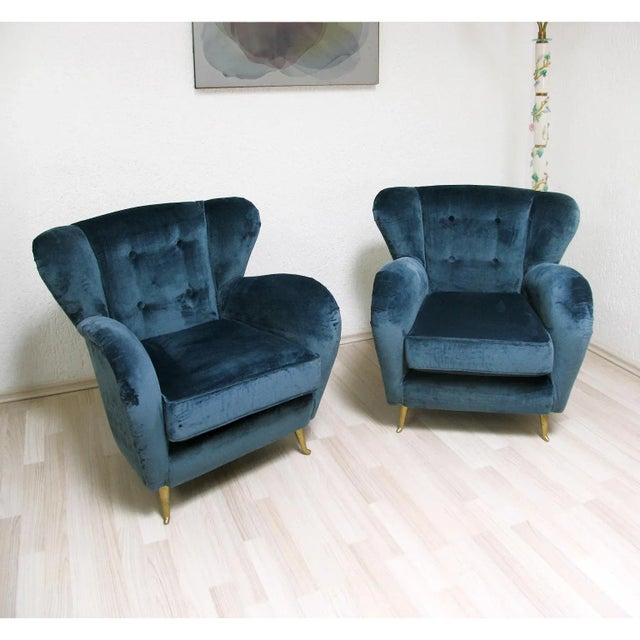 Set of Mid-Century Italian Lounge Chairs, 1950s For Sale - Image 6 of 11
