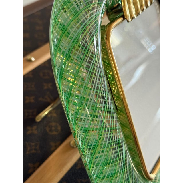 Green Green and Yellow Filigree Murano Glass Photo Frame, 2000s For Sale - Image 8 of 12