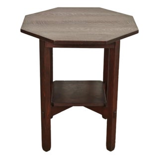 Stickley Brothers Antique Mission Oak Arts & Crafts Lamp Table or Center Table, Newly Refinished For Sale