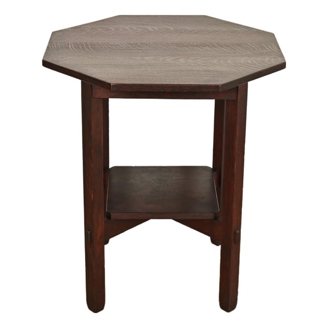 Stickley Brothers Antique Mission Oak Arts & Crafts Lamp Table or Center Table, Newly Refinished For Sale