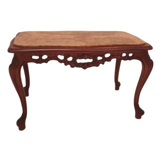 Louis Xv Rectangular Tea Table with Top in Fine Marble, 1965 For Sale