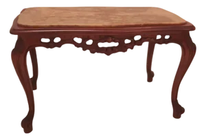 Louis Xv Rectangular Tea Table with Top in Fine Marble, 1965