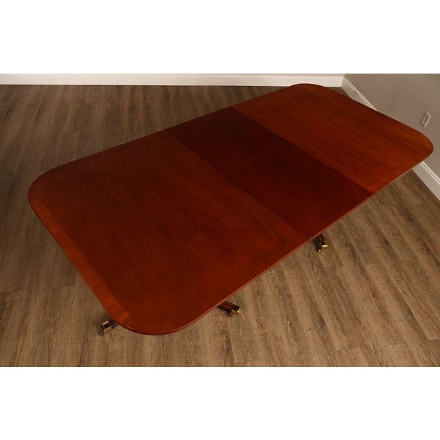 Federal Style Double Pedestal Mahogany Dining Table For Sale - Image 4 of 18