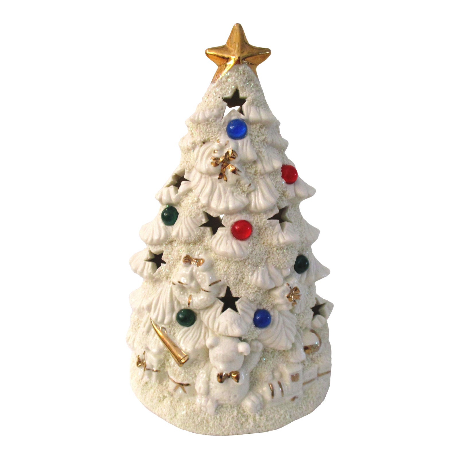 MidCentury White Ceramic Light Up Tabletop Christmas Tree Chairish