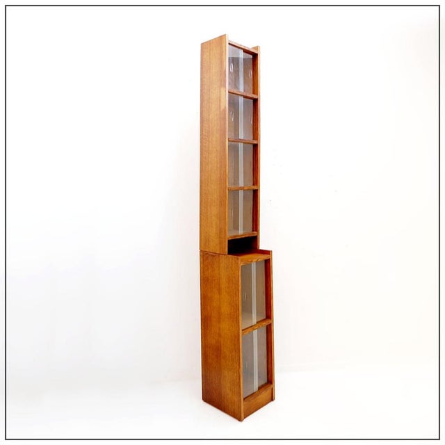 Tall Vintage Glazed Bookcase, 1960s For Sale - Image 16 of 16