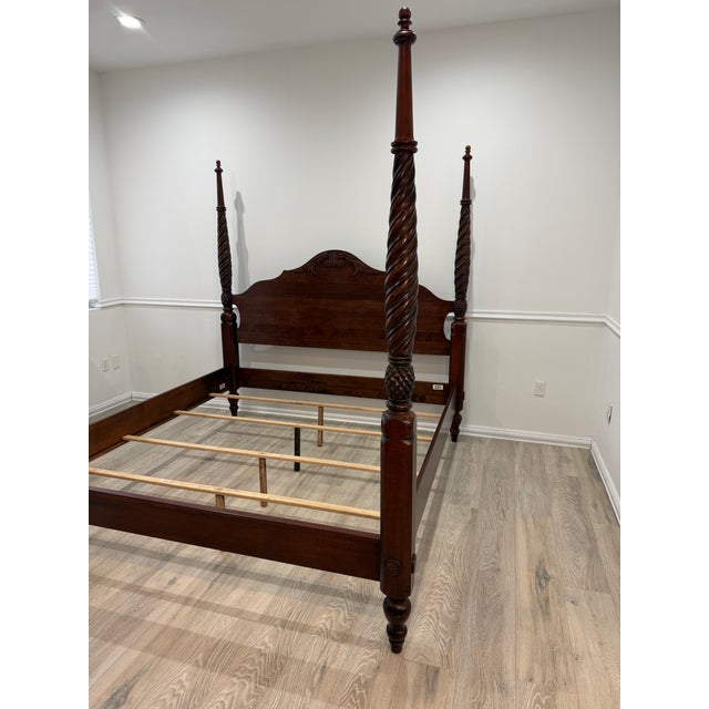 Brown 1990s Ethan Allen British Classic Collection King Size Poster Bed For Sale - Image 8 of 12
