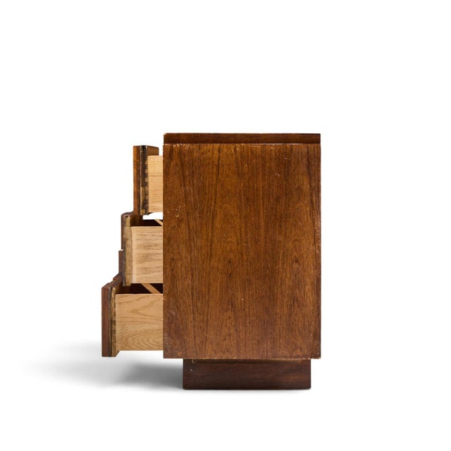 Mid 20th Century Lane Staccato Brutalist Mid Century Walnut Lowboy Dresser For Sale - Image 5 of 10