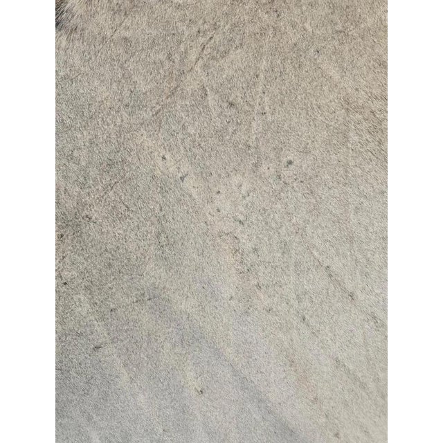 Large White and Grey Genuine Cowhide Rug For Sale - Image 9 of 18