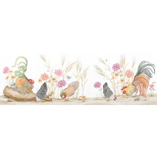 The Plot Chickens Painting-Chicken Rooster Farm Art For Sale
