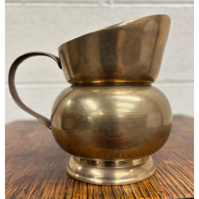 Vintage Brass Korean Pouring Vessel Pitcher With Etched For Sale - Image 4 of 7