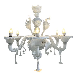 White Murano Glass Chandelier by LaMurrina For Sale