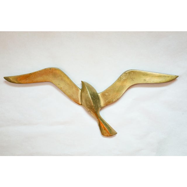970s Mid-Century Modern Brass Flying Seagulls Wall Sculptures - Set of 3 For Sale - Image 10 of 12