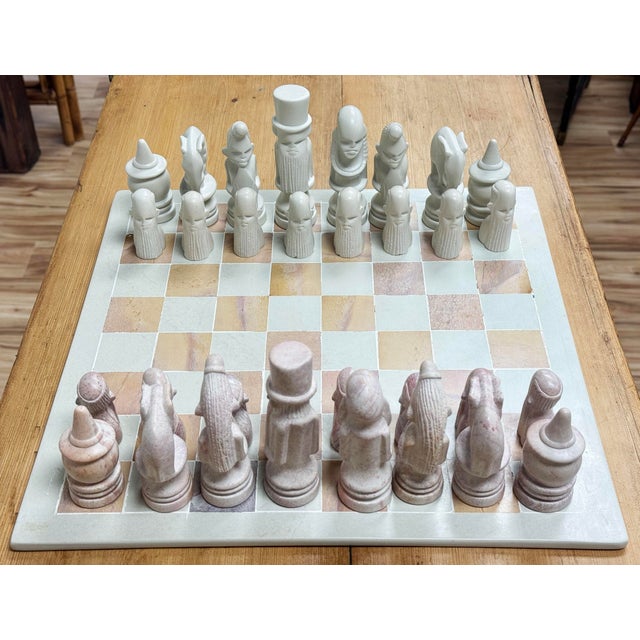 Vintage Soapstone Carved African Maasai Tribe Chess Set For Sale In Kansas City - Image 6 of 9