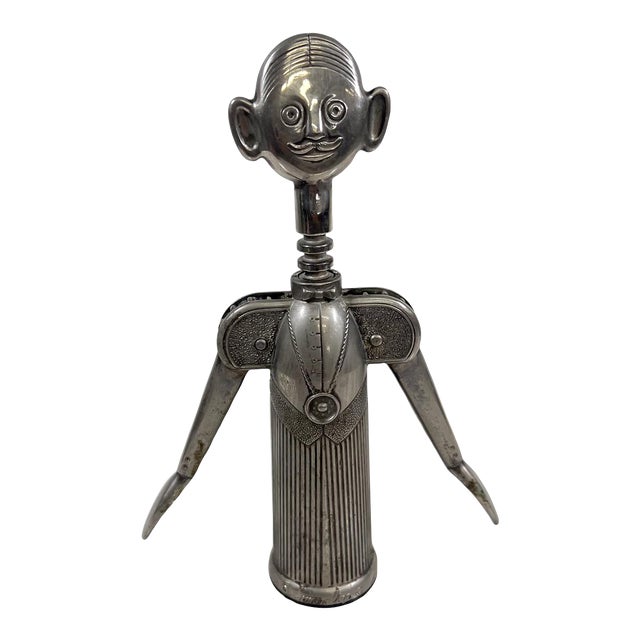 1970s Silver Plated Pierre Le Sommelier Wine Bottle Opener Corkscrew Italy For Sale