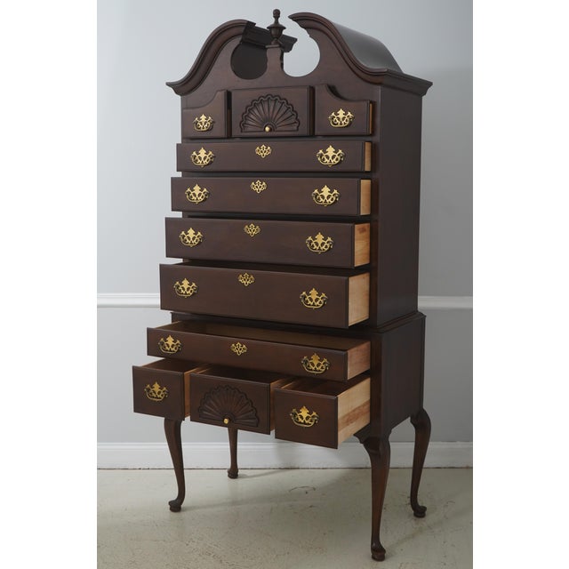 Queen Anne Drexel Heritage 18th C. Mahogany Highboy For Sale - Image 3 of 18