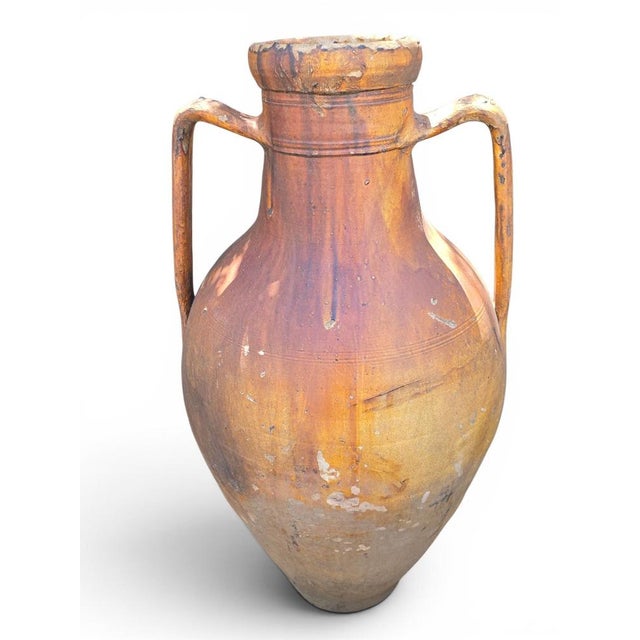 Monumental Glazed Terracotta Jar with Handles, Italy, 1950s For Sale - Image 8 of 9