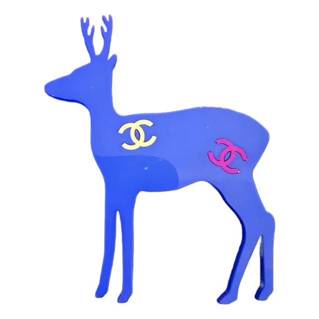 Chanel Reindeer Pin Brooch Vintage 2001 a CC Logo For Sale