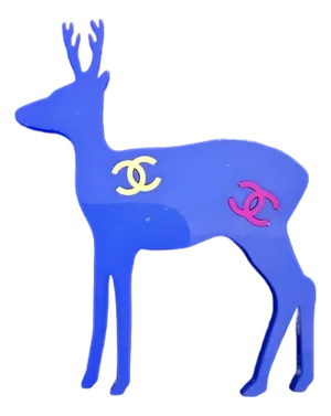 Chanel Reindeer Pin Brooch Vintage 2001 a CC Logo