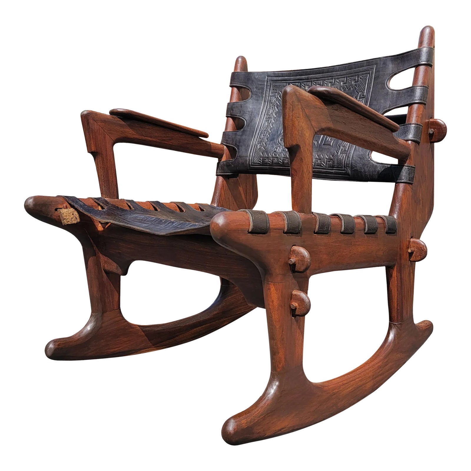 An Ecuadorian Mid-Century Modern Safari Rocking Chair by Angel Pazmino ...