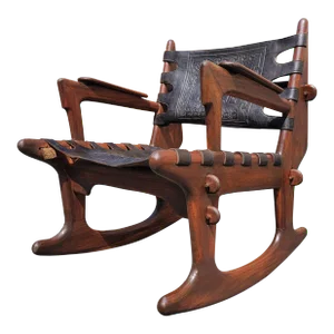 An Ecuadorian Mid-Century Modern Safari Rocking Chair by Angel Pazmino