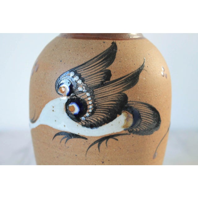 Mexican Stoneware Pottery Vase For Sale - Image 4 of 8