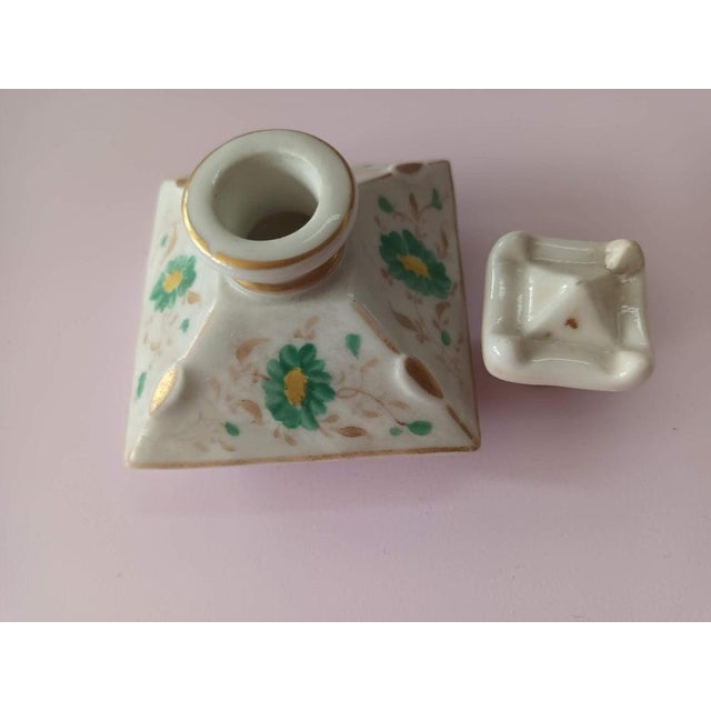 Antique French Hand Painted Porcelain Perfume Bottles, Set of 2 For Sale - Image 9 of 14